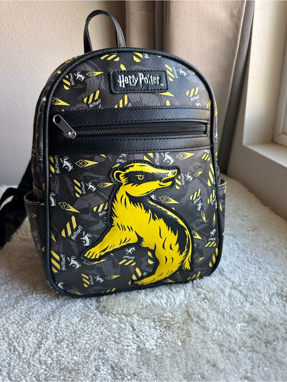 Loungefly Harry Potter Black and Yellow Hufflepuff Mini Backpack